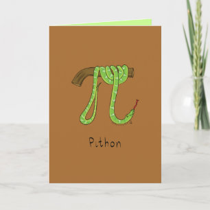 Pithon Python Snake - Pi Day Math Grußkarte Karte