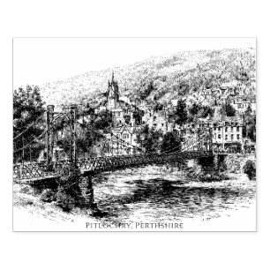 Pitlochry, Perthshire, Schottland Gummistempel