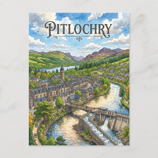 Pitlochry Schottland Postkarte (Vorderseite)