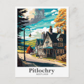 Pitlochry Scotland Art Vintage Reisevorführung Postkarte (Vorderseite)