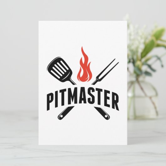Pitmaster Dankeskarte (Stehend Vorderseite)