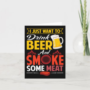 Pitmaster-Shirt Geschenk-T-Shirt Trinke Bier Rauch Karte
