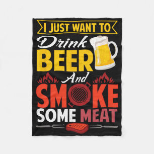 Pitmaster Shirt Geschenk T-Shirt trinken Bier Rauc Fleecedecke