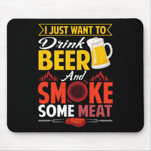 Pitmaster Shirt Geschenk T-Shirt trinken Bier Rauc Mousepad