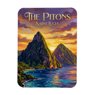 Pitons Saint Lucia Magnet