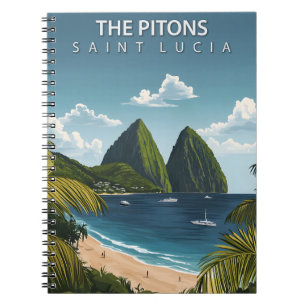 Pitons San Lucia Karibischer Jahrgang Notizblock
