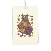Pitpull Dog Ghost Halloween Autolufterfrischer (Vorderseite)