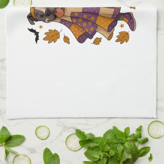 Pitpull Dog Ghost Halloween Geschirrtuch (Gefaltet)