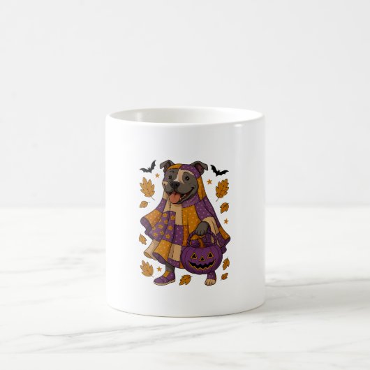 Pitpull Dog Ghost Halloween Kaffeetasse (Mittel)
