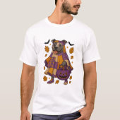 Pitpull Dog Ghost Halloween T-Shirt (Vorderseite)