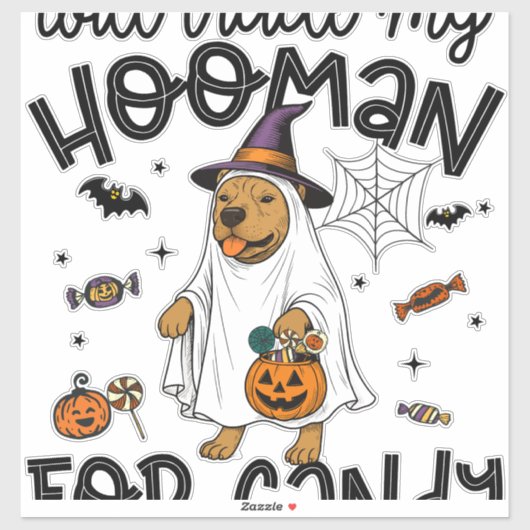 Pitpull Dog Halloween Ghost Spooky Aufkleber (Blatt)