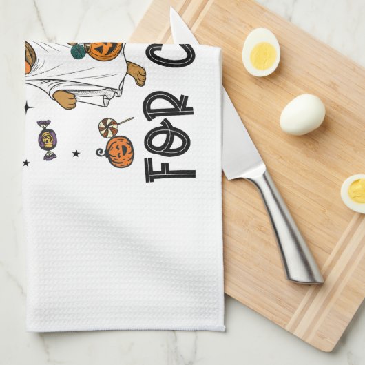 Pitpull Dog Halloween Ghost Spooky Geschirrtuch (Viertel Falte)