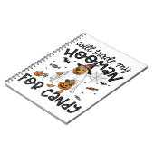 Pitpull-Hund Halloween Geist Gruselig Notizblock (Linke Seite)