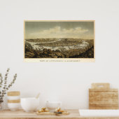 Pitsburgh Birdseye Karte - 1874 (Krebs) BigMapBlog Poster (Küche)