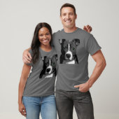 Pitt Bull Dog Big Green Eyes Picture Tee Shirt obe (Unisex)