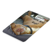 Pittbull Dog - Frieden, Liebe und Hunde Magnet (Linke Seite)