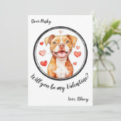 Pittbull für den Valentinstag Feiertagskarte (Stehend Vorderseite)