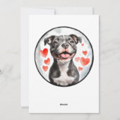 Pittbull für den Valentinstag Feiertagskarte (Rückseite)