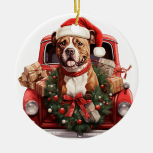 Pittbull Terrier. Pitt Bull dog PitBull Ornament