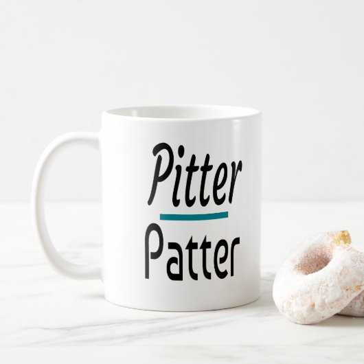 Pitter Patter, Funny Spaß Novelty Geschenk Kaffeetasse (Mit Donut)