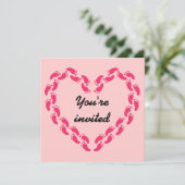 Pitter-Patter mit kleinen Fußabdrucken (Pink) Einladung (Stehend Vorderseite)