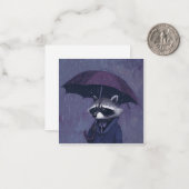 Pitter-Patter & Pages: Raccoon Rainy Day Erinnerun Mitteilungskarte (Vorderseite/Rückseite Beispiel)