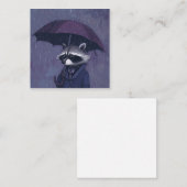 Pitter-Patter & Pages: Raccoon Rainy Day Erinnerun Mitteilungskarte (Vorne/Hinten)