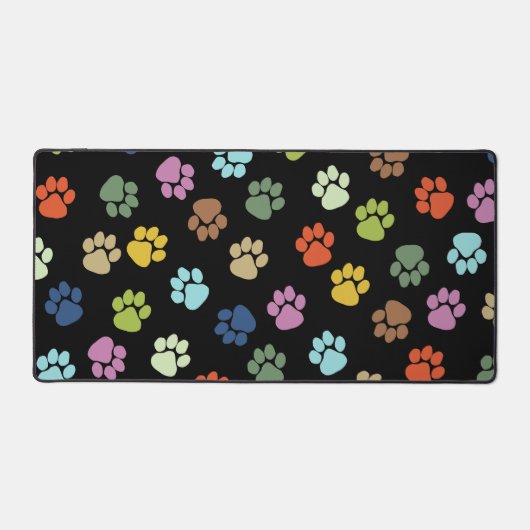 Pitter Patter Paws auf schwarz Schreibtischunterlage (Vorderseite)
