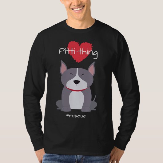 Pitti Thing Liebe Pit Bull Mix Rescue Dog Lover Re T-Shirt (Vorderseite)