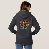 Pittie als Blume Hoodie (Schwarz voll)