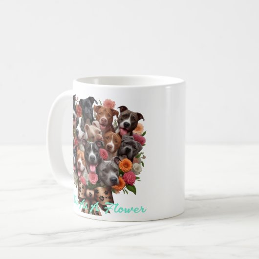 Pittie als Blume Tasse (Vorderseite Links)