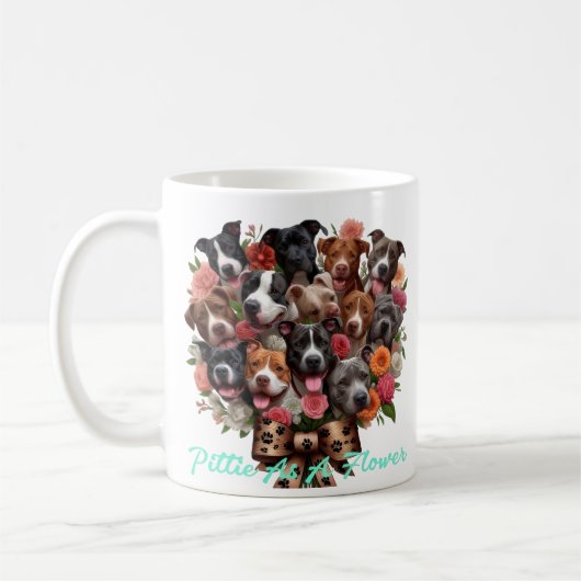 Pittie als Blume Tasse (Links)