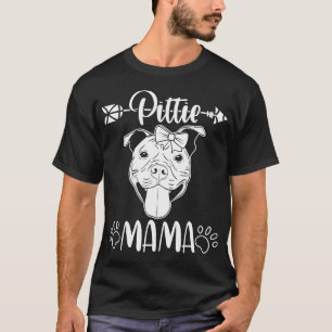 Pittie Mama Design American Pitbull Dog Lover Moth T-Shirt