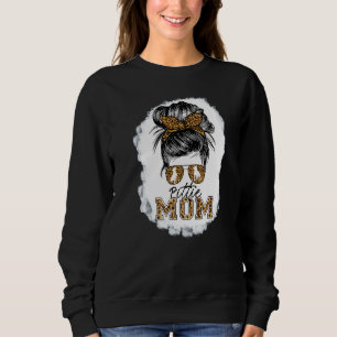 Pittie Mama Messy Bun Pitbull Dog Eigentümer Liebe Sweatshirt