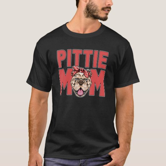 Pittie Mama Pit Pit Bull Mutter Paw Niedlich T-Shirt (Vorderseite)