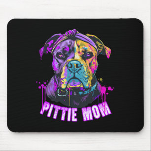 Pittie Mama Pitbull Hund Liebt Muttertag Mousepad