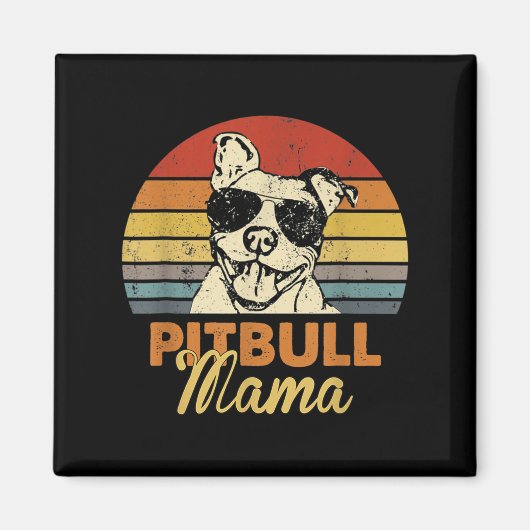 Pittie Mama Pitbull Mama Funny Mütter Day Vint Magnet (Vorne)