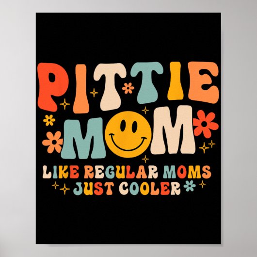 Pittie Mama Pitbull Mama Hund Lover Muttertag Poster (Vorne)