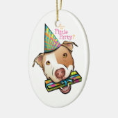 Pittie Party Keramik Ornament (Links)