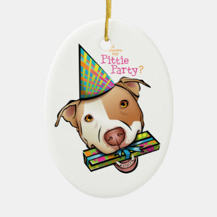 Pittie Party Keramik Ornament