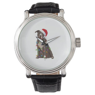 Pittie Pitbuli Weihnachtslicht Weihnachten Weihnac Armbanduhr