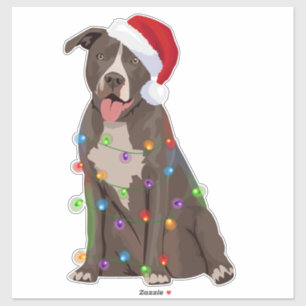 Pittie Pitbuli Weihnachtslicht Weihnachten Weihnac Aufkleber