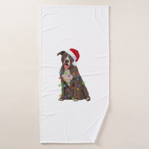 Pittie Pitbuli Weihnachtslicht Weihnachten Weihnac Badehandtuch