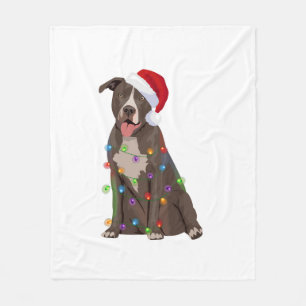Pittie Pitbuli Weihnachtslicht Weihnachten Weihnac Fleecedecke
