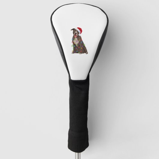 Pittie Pitbuli Weihnachtslicht Weihnachten Weihnac Golf Headcover (Vorderseite)