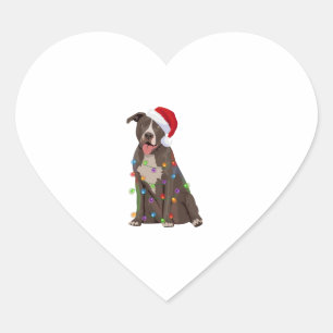 Pittie Pitbuli Weihnachtslicht Weihnachten Weihnac Herz-Aufkleber
