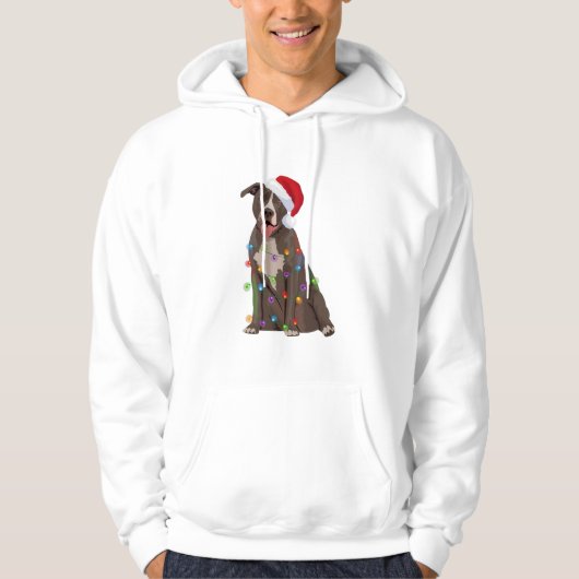 Pittie Pitbuli Weihnachtslicht Weihnachten Weihnac Hoodie (Vorderseite)
