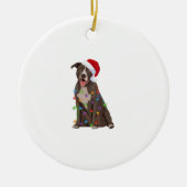 Pittie Pitbuli Weihnachtslicht Weihnachten Weihnac Keramik Ornament (Vorne)