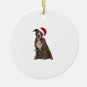 Pittie Pitbuli Weihnachtslicht Weihnachten Weihnac Keramik Ornament