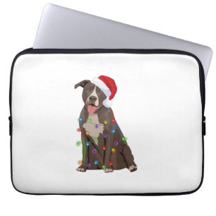 Pittie Pitbuli Weihnachtslicht Weihnachten Weihnac Laptopschutzhülle